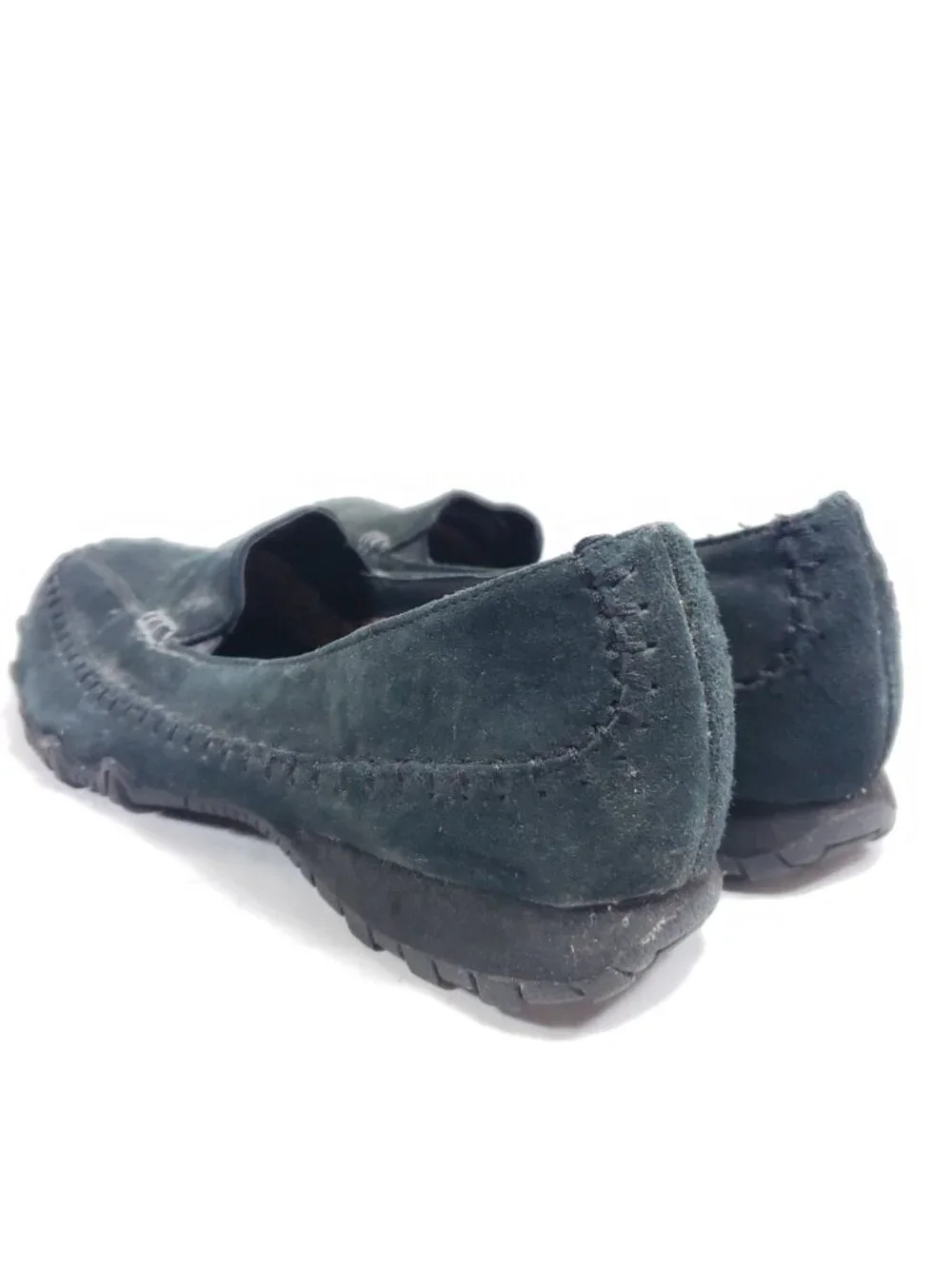 Skechers Biker Pedestrian Slip On Shoes Women's Size 8/38 Black Suede Leather